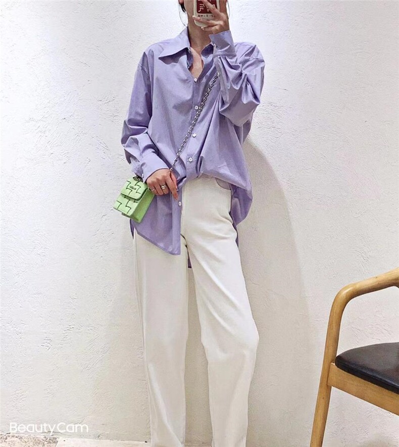 高廓形衬衫，女装衬衫，禾衣