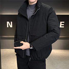 标90纯色无帽翻领羽绒服休闲百搭上衣外套男A329-YR2568-P255，男装羽绒服，电商A329