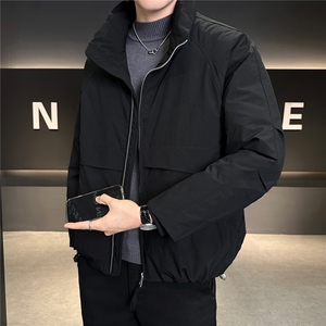标90 纯色无帽翻领羽绒服休闲百搭上衣外套男A329-YR2568-P255图片