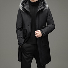 冬季新款中年男脱卸帽羽绒服男爸爸冬装拆卸毛领外套TLM8866-P385，男装羽绒服，电商B212（原钱塘6029）