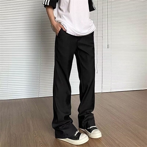 百搭宽松型新款休闲裤潮青春流行夏季男纯色时尚潮牌日系原宿长裤图片