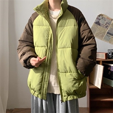 1506/M339/P70美式拼接撞色立领简约休闲插肩袖加厚保暖潮棉服，男装棉衣，星座1506-1