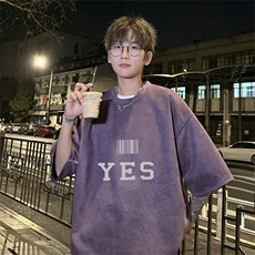 电商DSA028-DTLP2415特P19量大优供视频重磅麂皮绒短袖t恤男，男装T恤，电商A028