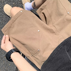 高级感机能工装短袖衬衫男女山系街头宽松休闲翻领半袖黑色衬衣，男装衬衫，星座1013