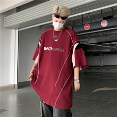 C402-P40美式潮牌宽松百搭短袖夏季新款撞色运动球服T恤男现货，男装T恤，星座512-6