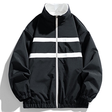 两面穿时尚连帽冲锋衣外套夹克学生棒球服团体班服，男装夹克，星座301D-5(原星座1415）