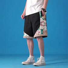 复古风刺绣工装短裤男潮牌街头宽松阔腿休闲百搭中裤K41-P60，男装休闲裤，星座816-2（原B366-1）