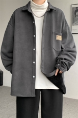 8XL-M秋冬款加绒加厚衬衫男做旧脏脏保暖外套大码衬衣CS29002P65，男装衬衫，电商B312