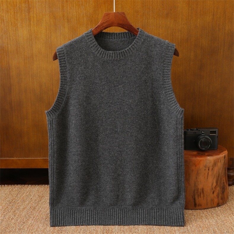 男士纯色羊绒马甲保暖舒适秋冬新款，男装背心/马甲，米亚康羊绒