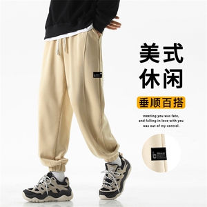 秋季美式休闲卫裤男宽松运动裤重磅束脚九分裤-X1632特批45图片