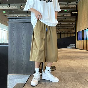 夏季短裤男潮牌ins宽松休闲运动裤衩多口袋工装七分裤 K3527-P30图片