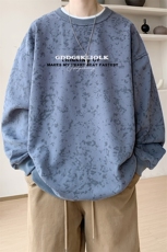已注册/华棉内景秋冬重磅百搭宽松圆领卫衣男WY00721/P35加绒P45，男装卫衣，电商B316