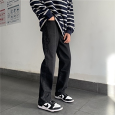 221-1-K1303-P55控78美式高街直筒做旧黄泥高弹小众修身牛仔裤，男装牛仔裤，星座221-1