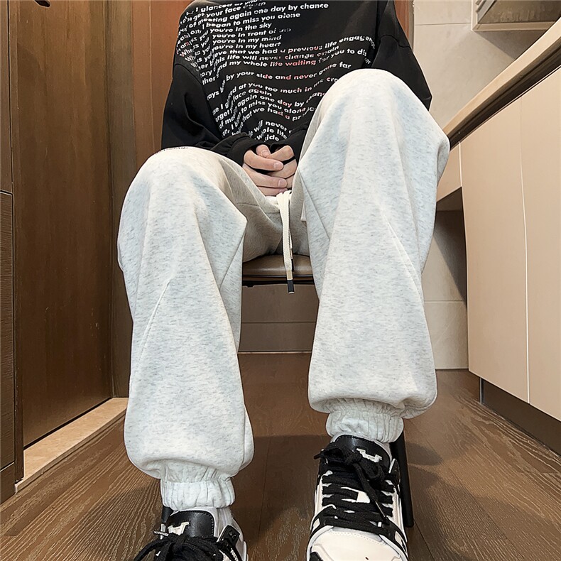 2025秋冬装华棉刺绣休闲裤宽松卫裤潮男K8766/特P35花灰3,男装休闲裤,电商A094