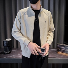 1001-M-3XL-P88秋季休闲男士运动针织刺绣简约纯色毛衣开衫外套，男装针织衫/毛衣，电商B255