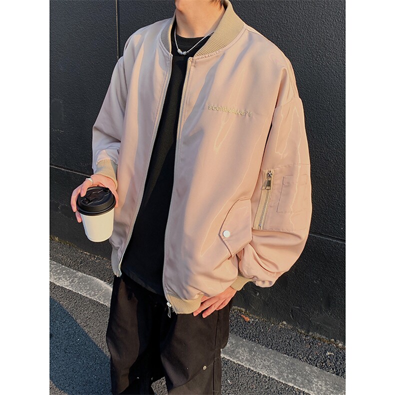 港风日系复古设计感贴袋拼接立领夹克男 XZ213-JK4321-P108控128图片
