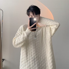 秋冬套头男士毛衣慵懒风内搭针织衫个性纯色打底衫Z01-P53，男装针织衫/毛衣，星座1109-3