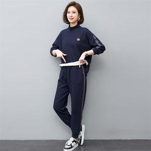 加绒套装女2023年新款冬季时尚运动休闲卫衣洋气减龄小个子两件套图片