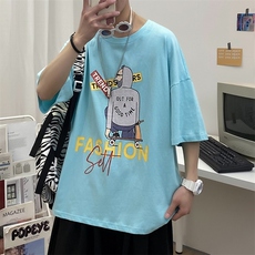 主推港风夏季短袖t恤男潮流时尚休闲t恤A210-A8362-P32控48，男装T恤，星座210-3
