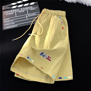 万针刺绣设计冰丝短裤男女夏2025新款中裤815A-DK24-P40控68图片