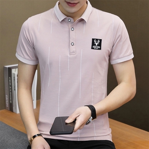 款5623-夏季纯棉男士短袖t恤半袖韩版翻领polo衫v领潮流男装图片