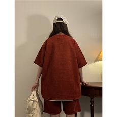 中性风麂皮绒短袖T恤男DT8766P23短裤男DK8767P32套装TZ8757P55，男装休闲套装，星座226-1