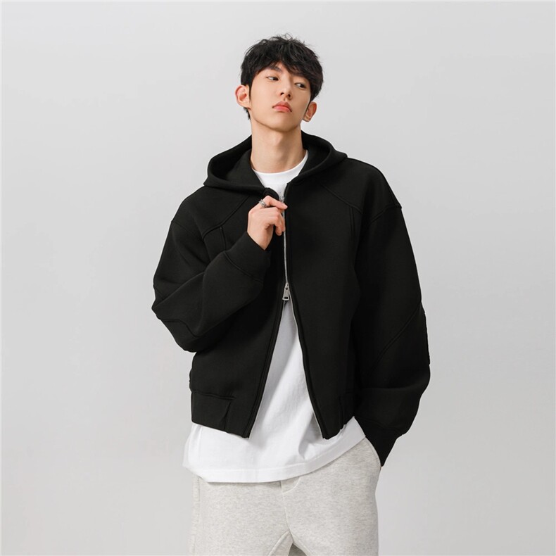 美式连帽卫衣开衫男女春秋潮牌高级感短款宽松外套WY133-P64，女装短外套，星座208-5