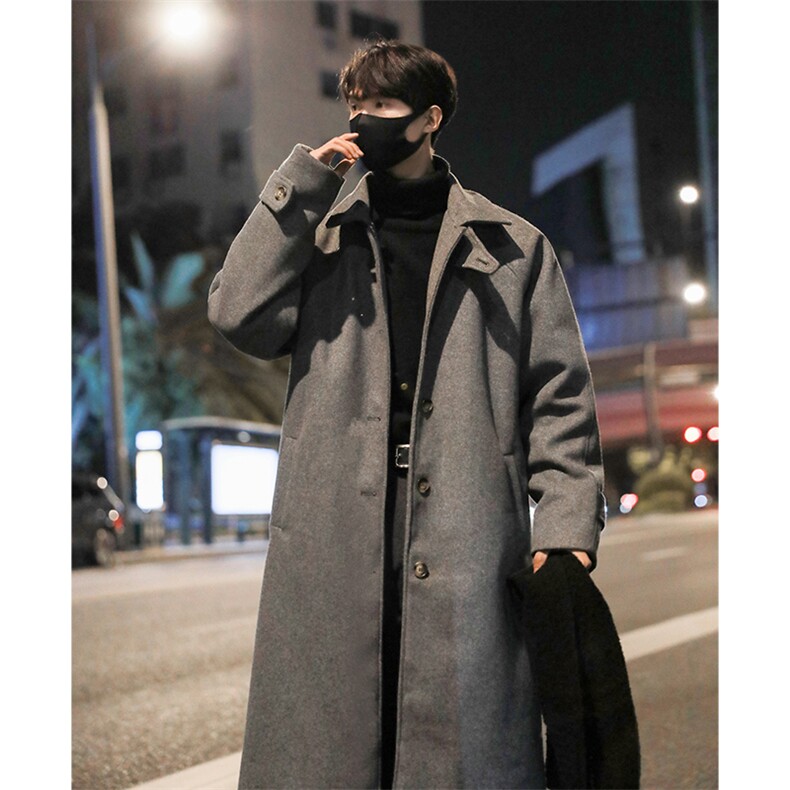 冬季厚款毛呢大衣外套男士呢大衣中长款韩版潮流风衣Y3680-特P50，男装风衣，电商B295