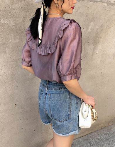 2021爱特儿风情荷叶边小衫，女装，爱特儿AITER