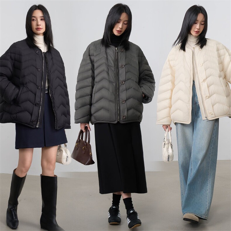 2025年冬季常规白鸭绒保暖休闲风90白鸭绒现货，女装羽绒服，阳光伊恋