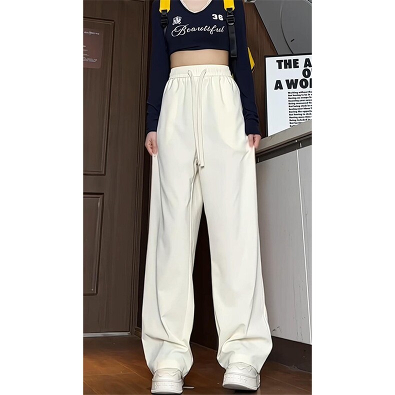 女模中性休闲裤男宽松直筒裤纯色拖地裤仿棉麻裤K776-P40控58，男装休闲裤，星座209-2