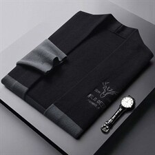 春秋季外套男针织开衫翻领毛衣时尚高端韩版休闲帅气中青年上衣，男装针织衫/毛衣，星座306A