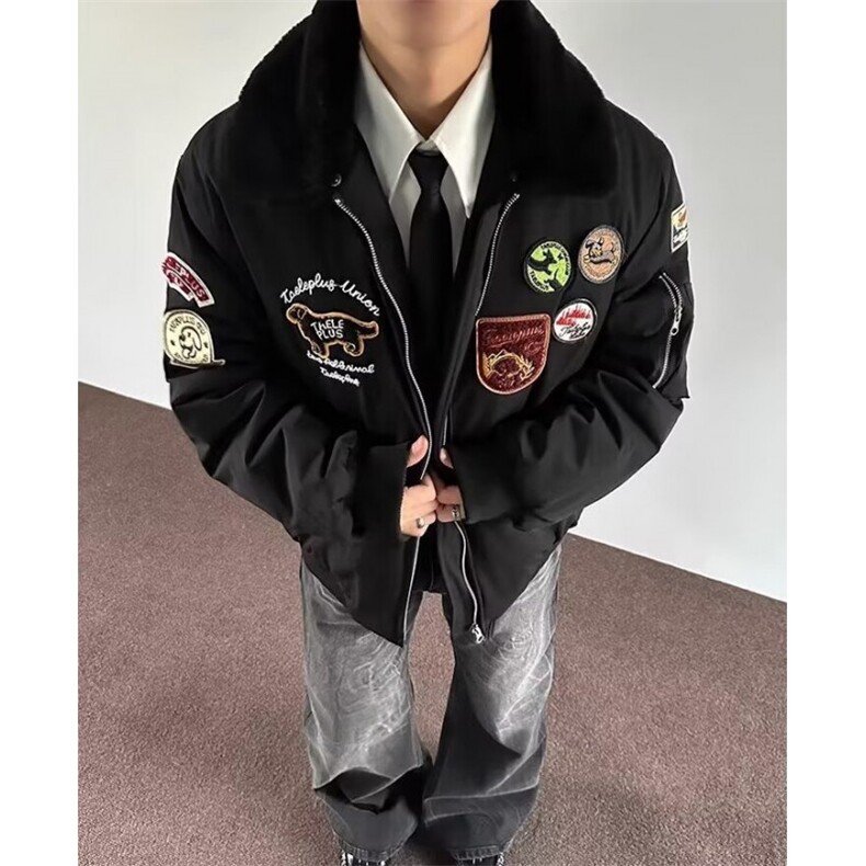 网图美潮勋章飞行员派克服夹克版棉服外套W1953/特P105,男装夹克,电商B350