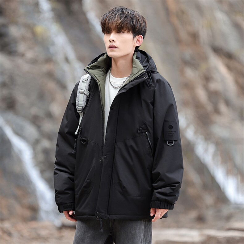 冬季冲锋衣男士棉衣加棉加厚棉服工装棉袄连帽潮A266-MY8014-P75，男装夹克，电商A266