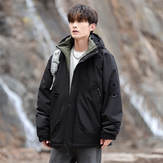 冬季冲锋衣男士棉衣加棉加厚棉服工装棉袄连帽潮A266-MY8014-P75，男装夹克，电商A266