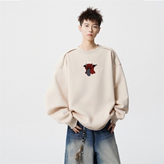 得物供货、重磅420克现货圆领卫衣宽松HD019-1-WY2773LL-P35，男装卫衣，电商019-1