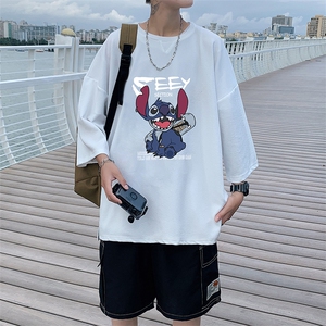 Q11038-P30 春夏季七分袖t恤男大码五分袖男短袖中袖图片