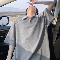特批P30无差价夏季休闲纯色曼巴棉亨利领大码五分袖T恤男T5370，男装T恤，电商A001-1