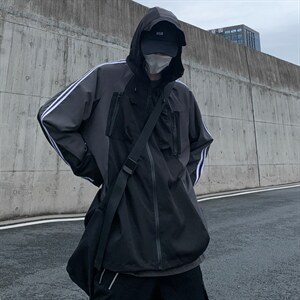 高街vib 潮机能风工装防水功能面料连帽冲锋衣XZ906-2-H153-P85图片