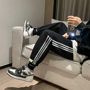 秋季卫裤男港风宽松潮牌裤子韩版潮流束脚学院风休闲长裤HQ34-p35，男装休闲裤，星座1008-1