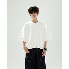 8XL-M特大码短袖男假两件五分袖高品质空气层宽松上衣DX321P35，男装T恤，电商D206-1