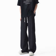 黑色铆钉伐木裤工装美式高街宽松直筒休闲裤cleanfit裤子K722P55，男装休闲裤，星座506-1