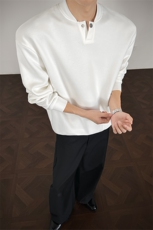 韩系学院风设计cleanfit卫衣简约纯色休闲打底常规P39加绒P49，男装T恤，电商B319