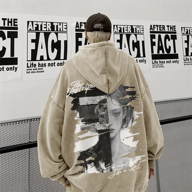 新图爆秋冬重磅水洗连帽卫衣美式大码男衣服XZ517A-3-WL3608-P68，男装卫衣，星座517A-3