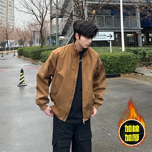 现货冬季美拉德立领飞行夹克廓形高街棒球服加棉加厚棉衣外套图片