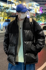 新款PU皮棉衣男士外套宽松冬装加厚港风学生帅气面包服M6689-P100，男装棉衣，星座815-2