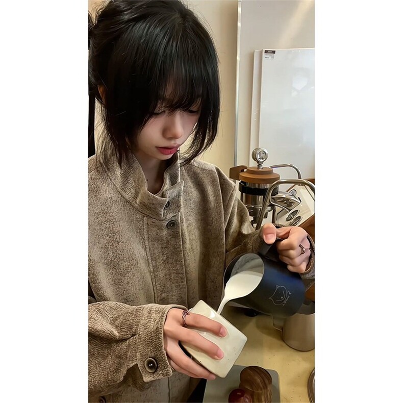 美式复古树纹肌理千鸟格内里外套男秋冬高级感短款立领夹克,男装夹克,四季星座505