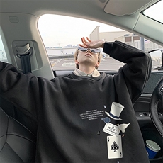 8XL圆领卫衣男超大码胖子肥佬大号长袖t恤S6373-P28加绒款-P33，男装卫衣，电商A040