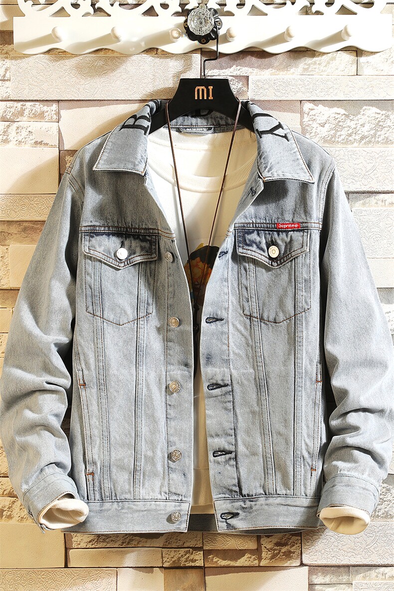 春季牛仔夹克男士外套春秋季新款韩版潮流修身衣服男装8163-P85,男装夹克,电商A318