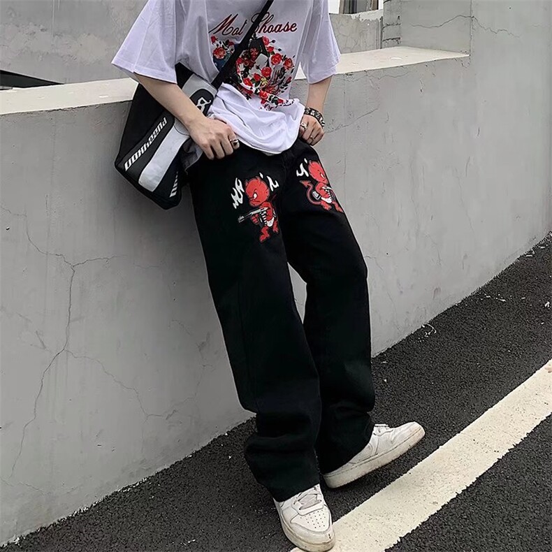 牛仔裤男秋季潮大码休闲裤子高街小恶魔G116P38,男装牛仔裤,星座1116-2